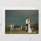 Aquarelle Script 2 Mariage photo Carte de remercie (Devant)