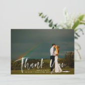 Aquarelle Script 2 Mariage photo Carte de remercie (Debout devant)