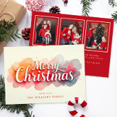 Aquarelle Script Joyeux Carte photo de Noël