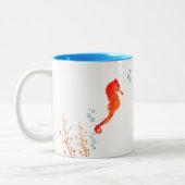 Aquarelle Seahorse Mug - Cute Ocean Animal Cup pou (Gauche)