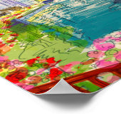 Aquarelle Seine River France Affiche de voyage (Coin)