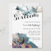 Aquarelle Seize Anniversaire Invitation (Devant)