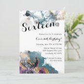Aquarelle Seize Anniversaire Invitation (Debout devant)