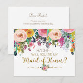 Aquarelle sera-t-on la bonne de la carte d'honneur (Devant / Derrière)