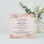 Aquarelle Seraphina Programme de mariage rose et o (Debout devant)