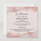 Aquarelle Seraphina Programme de mariage rose et o (Devant)