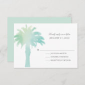 Aquarelle Serene Palm Tree | Mariage RSVP (Devant / Derrière)