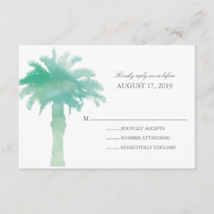 Aquarelle Serene Palm Tree Mariage RSVP