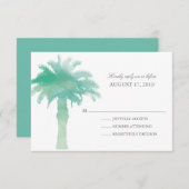 Aquarelle Serene Palm Tree | Mariage RSVP (Devant / Derrière)