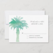 Aquarelle Serene Palm Tree | Mariage RSVP (Devant)