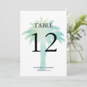 Aquarelle Serene Palm Tree | Numéro de table (Debout devant)