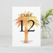 Aquarelle Serene Palm Tree | Numéro de table (Debout devant)