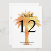 Aquarelle Serene Palm Tree | Numéro de table (Devant / Derrière)