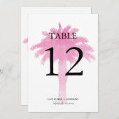 Aquarelle Serene Palm Tree | Numéro de table (Devant / Derrière)