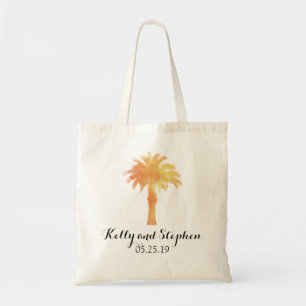 Aquarelle Serene Palm Tree Sac d'invité Mariage