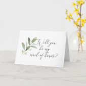 Aquarelle Serez-vous ma femme d'honneur ? Carte (Fleur jaune)