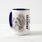 Aquarelle Shih Tzu Personnalisée Mug (Devant gauche)