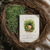 Aquarelle Shy Brown Bear Baby shower Invitation