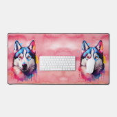 Aquarelle Sibérienne Husky Art coloré (Clavier et souris)