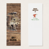 Aquarelle Signet animal d'écureuil américain (Devant & derrière)