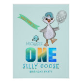 Aquarelle Silly Goose Affiche de bienvenue d'anniv (Devant)