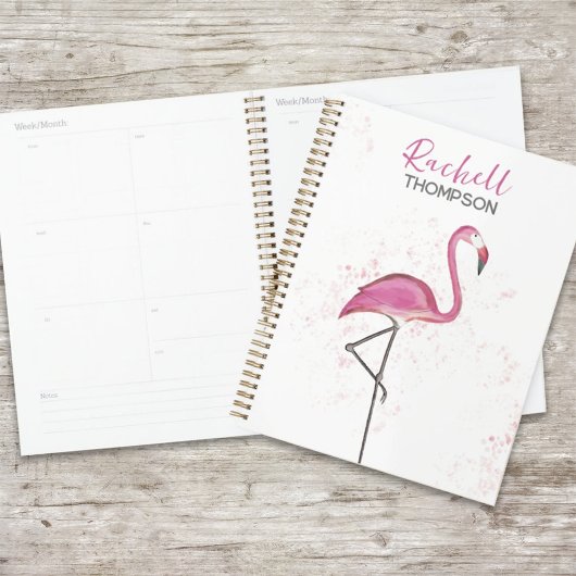 Aquarelle simple et élégante Flamant rose rose