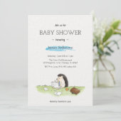 Aquarelle simple pour bébé garçon Invitation (Debout devant)