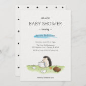 Aquarelle simple pour bébé garçon Invitation (Devant / Derrière)