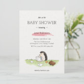 Aquarelle simple pour bébé garçon Invitation (Debout devant)