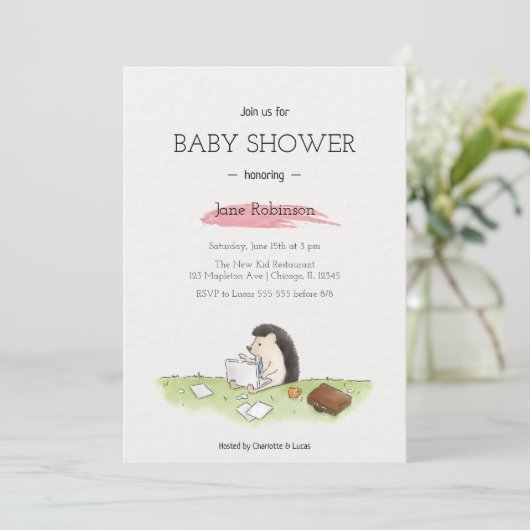 Aquarelle simple pour bébé garçon Invitation (Debout devant)