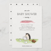 Aquarelle simple pour bébé garçon Invitation (Devant / Derrière)