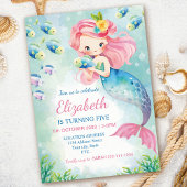 Aquarelle Sirène Anniversaire Invitation