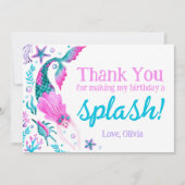 Aquarelle Sirène Anniversaire Merci (Devant)