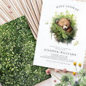 Aquarelle Sleeping Bear Baby shower Invitation