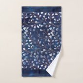 Aquarelle Snowdrops Motif Navy/Copper ID726 (Serviette à main)
