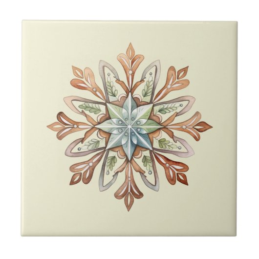 Aquarelle Snowflake Carreaux en céramique (Devant)