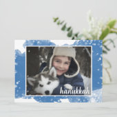 Aquarelle Snowflakes Hanoukka Carte photo de vacan (Debout devant)