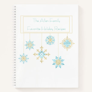Aquarelle Snowflakes Livre de recettes d'hiver