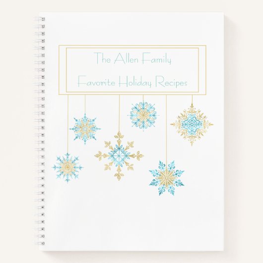 Aquarelle Snowflakes Livre de recettes d'hiver (Devant)