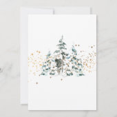 Aquarelle Snowy Christmas Trees Party Invitation (Dos)