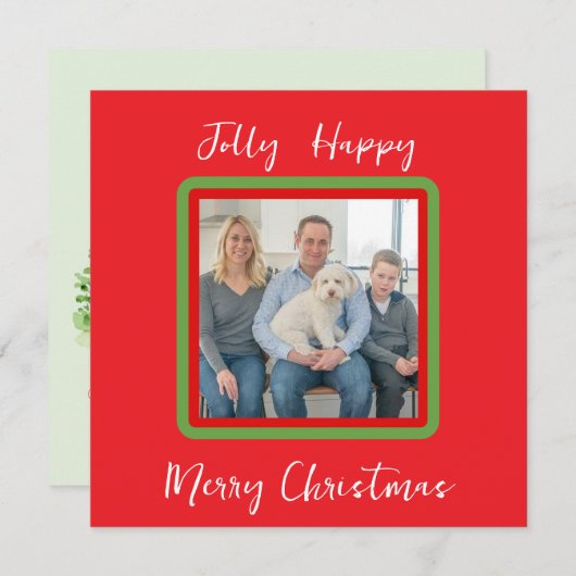 Aquarelle Snowy Winter Trees Jolly CARTE PHOTO (Devant / Derrière)