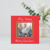 Aquarelle Snowy Winter Trees Jolly CARTE PHOTO (Debout devant)