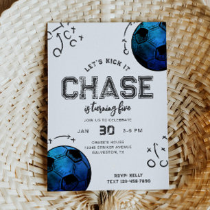 Aquarelle Soccer Invitation Anniversaire