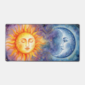 Aquarelle Soleil et Lune Céleste (Recto)