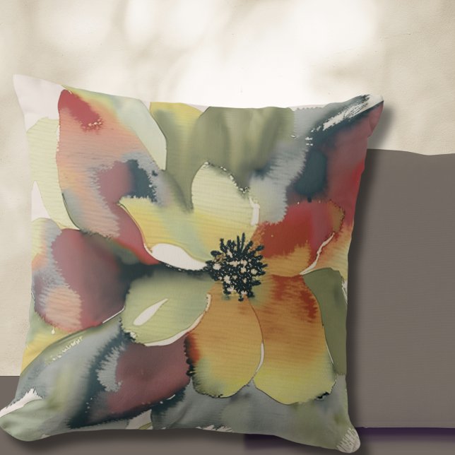 Aquarelle sophistiquée Coussin floral (Créateur téléchargé)
