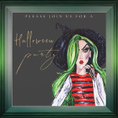 Aquarelle Sorcière Adulte Halloween Invitation