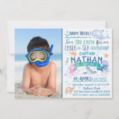 Aquarelle sous la mer Invitation avec photo (Devant)