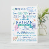 Aquarelle sous la mer Invitation d'anniversaire (Debout devant)