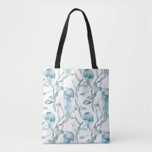 Aquarelle sous le Sac fourre-tout des méduses mari
