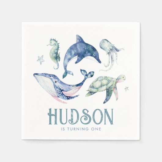 Aquarelle sous les serviettes en papier de mer (Devant)